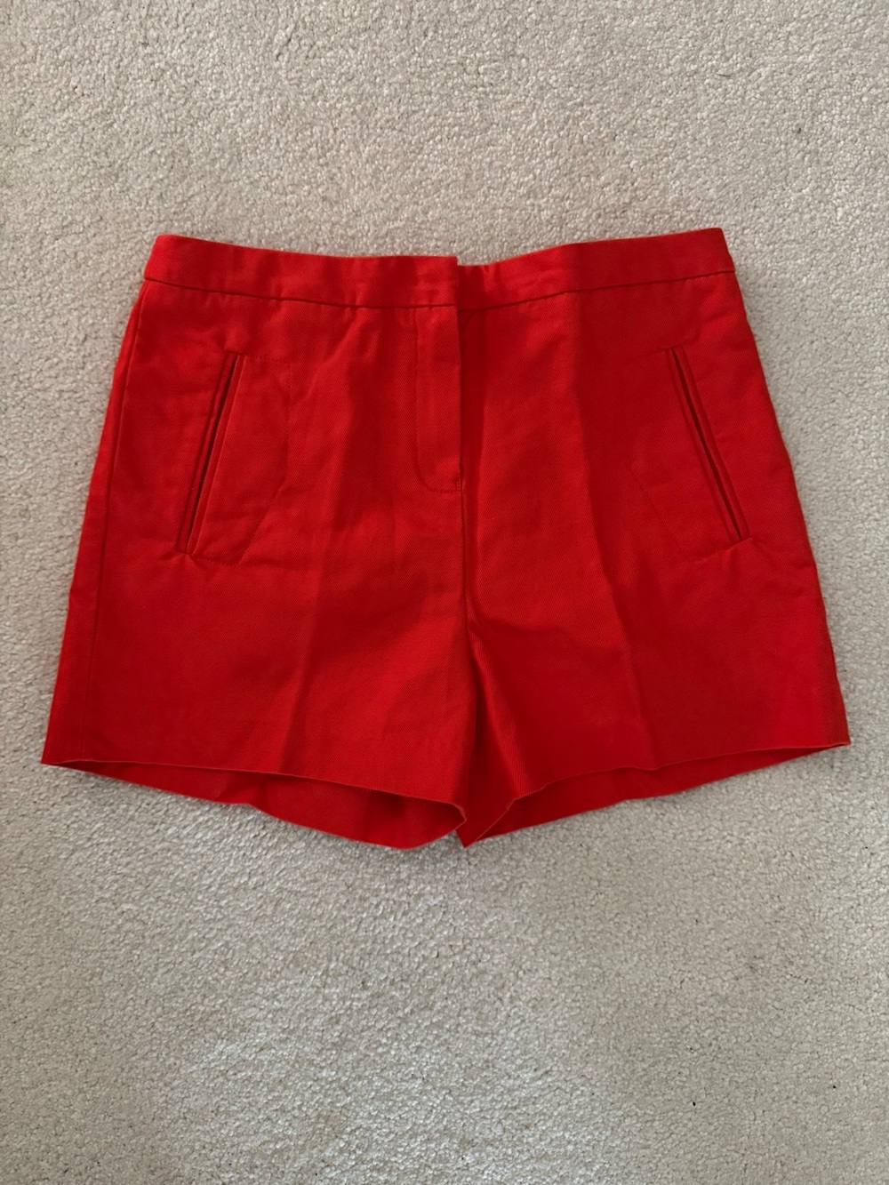 Lacoste Red Tailored Shorts Cotton Linen Preppy Coastal Sz US 4 EU 36